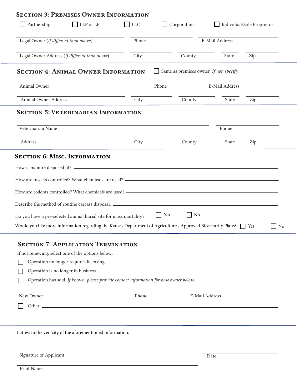 Kansas Application for Kansas Swine Feedlot License - Fill Out, Sign ...