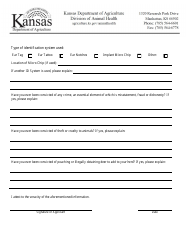 Application for Domesticated Deer Permit - Kansas, Page 3