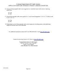Application for Kansas Credit Union Charter - Kansas, Page 2