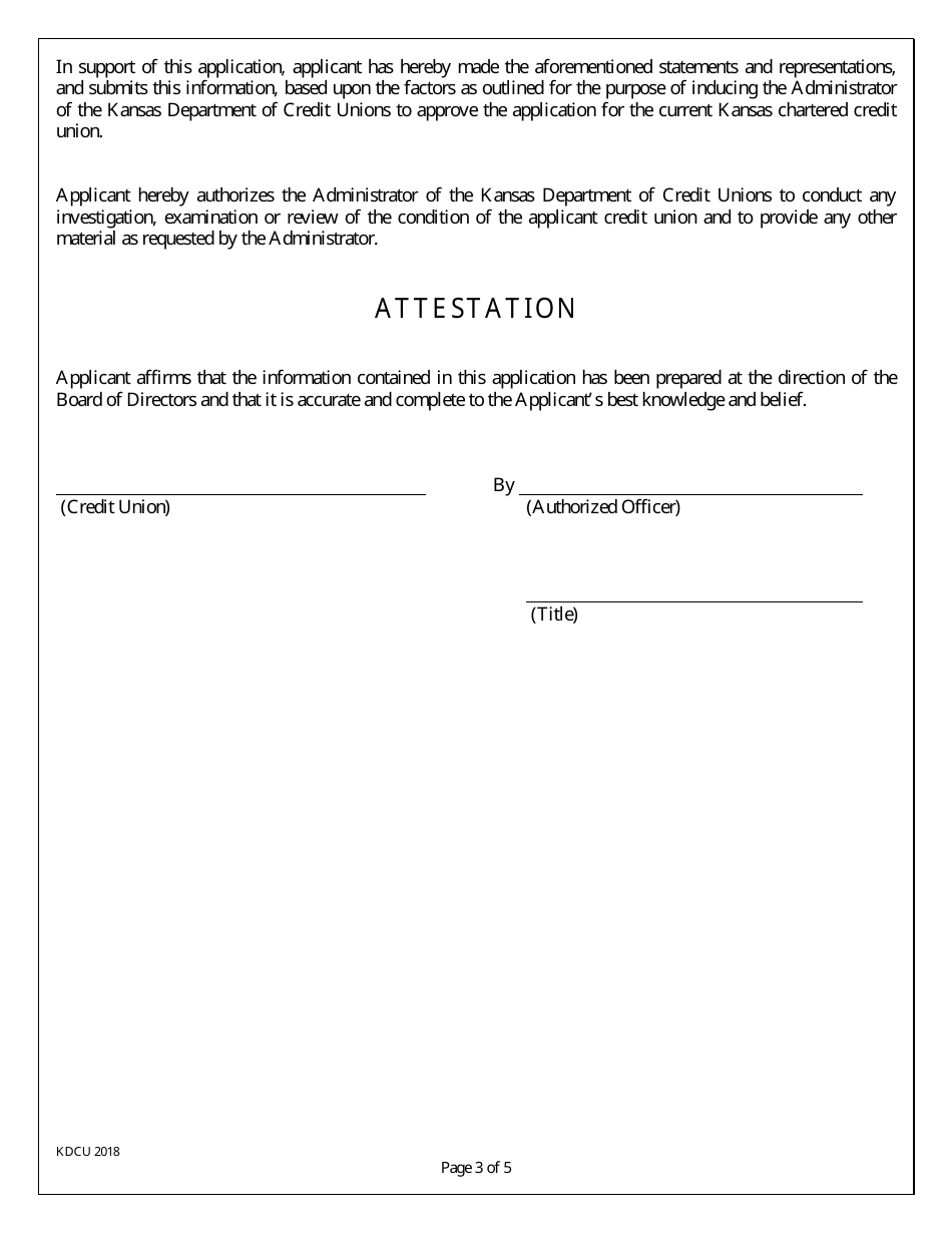 Application for a Change in Field of Membership - Kansas, Page 3