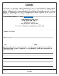 Application for a Change in Field of Membership - Kansas, Page 4
