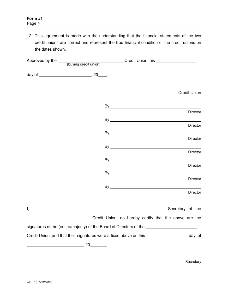 Forms and Procedures for Purchase and Sell Agreement of Kansas Chartered Credit Unions - Kansas, Page 7