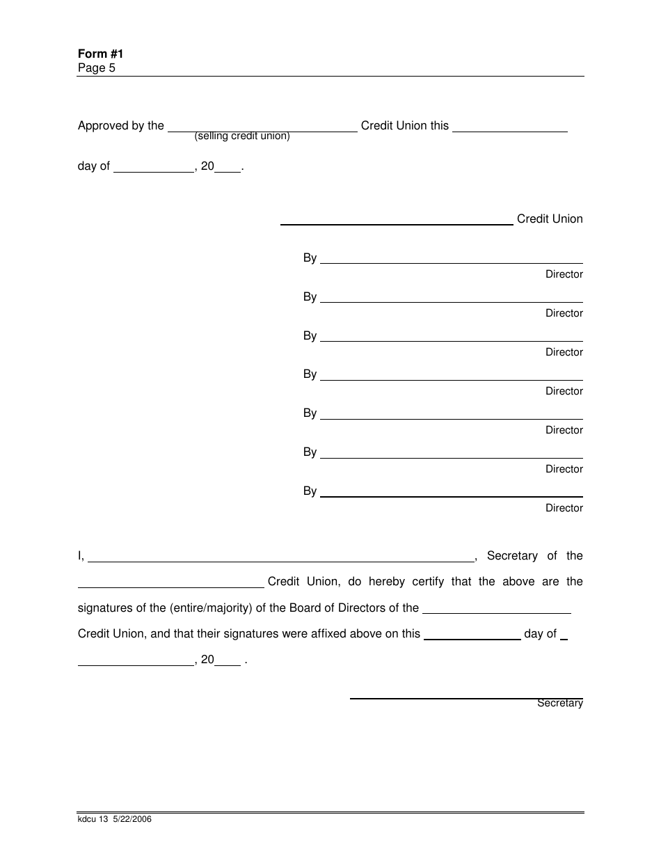 Forms and Procedures for Purchase and Sell Agreement of Kansas Chartered Credit Unions - Kansas, Page 8