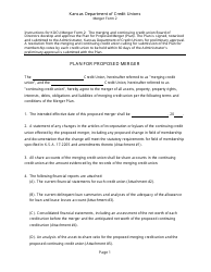 Form 2 Plan for Proposed Merger - Kansas