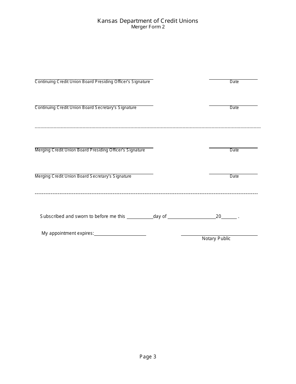 Form 2 Plan for Proposed Merger - Kansas, Page 3