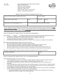 Form CCL.039 Request for Exception to Provide Foster Care - Kansas