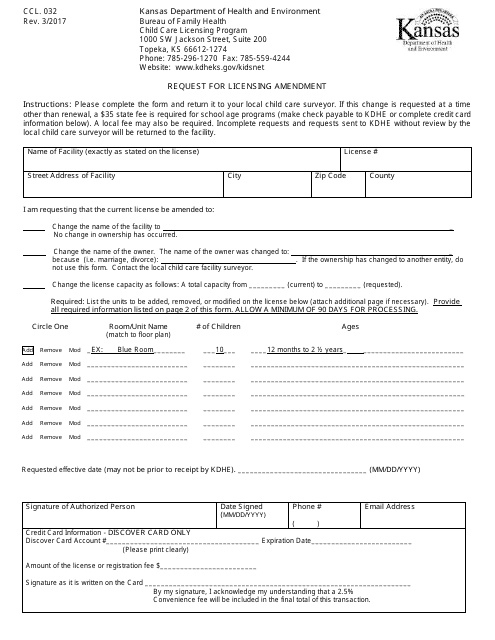 Form CCL.032  Printable Pdf