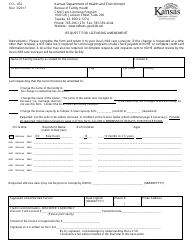 Form CCL.032 Request for Licensing Amendment - Kansas
