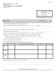 Document preview: Form K-BEN32 Availability Statement - Kansas