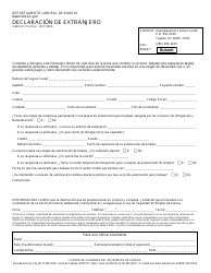 Document preview: Formulario K-BEN3117-A Declaracion De Extranjero - Kansas (Spanish)
