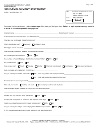 Document preview: Form K-BEN3120-A Self-employment Statement - Kansas