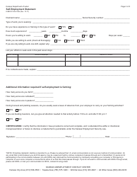 Form K-BEN3120-A Self-employment Statement - Kansas, Page 2