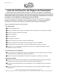 Document preview: Formulario K-BEN-P0970-A Lista De Verificacion Del Seguro De Desempleo - Kansas (Spanish)