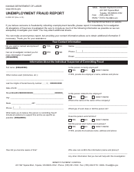 Document preview: Form K-FRD307 Unemployment Fraud Report - Kansas