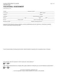 Document preview: Form K-WC-R93-3A Vocational Assessment - Kansas