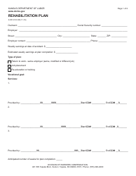Document preview: Form K-WC-R93-3B Rehabilitation Plan - Kansas