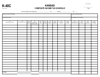 Document preview: Form K-40C Composite Income Tax Schedule - Kansas