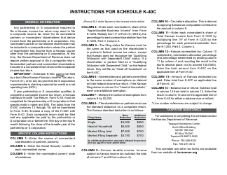 Form K-40C Composite Income Tax Schedule - Kansas, Page 2