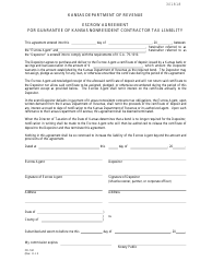 Document preview: Form CR-142 Escrow Agreement for Guarantee of Kansas Nonresident Contractor Tax Liability - Kansas