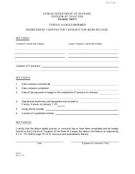 Document preview: Form CR-40 Nonresident Contractor's Request for Bond Release - Kansas