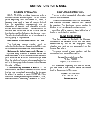 Form K-120EL Kansas Business Income Election - Kansas, Page 2