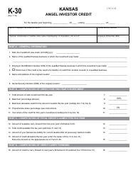 Document preview: Form K-30 Angel Investor Credit - Kansas