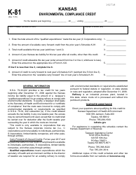 Document preview: Schedule K-81 Kansas Environmental Compliance Credit - Kansas