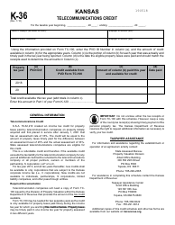 Document preview: Schedule K-36 Kansas Telecommunications Credit - Kansas