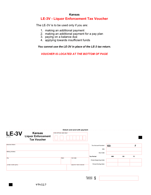 Form LE-3V  Printable Pdf