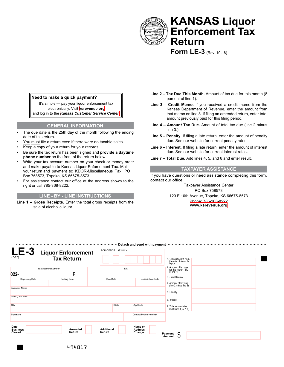 Form LE3 Fill Out, Sign Online and Download Fillable PDF, Kansas