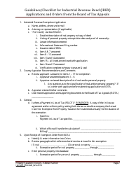 Guidelines/Checklist for Economic Development (Edx) Applications and Orders From the Board of Tax Appeals - Kansas, Page 2