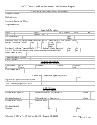 Form KDOC-0064 &quot;Kdoc Trust Fund Reimbursement / Withdrawal Request&quot; - Kansas