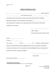 Form KDOC-0091 &quot;Consent to Medical Care - Director&quot; - Kansas