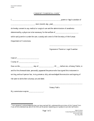 Form KDOC-0092 Consent to Medical Care - Parent - Kansas