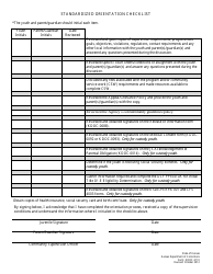 Document preview: Form KDOC-0110 Standardized Orientation Checklist - Kansas
