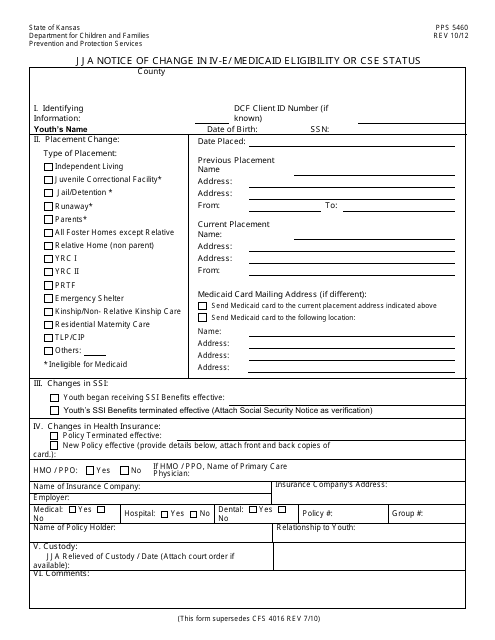 Form PPS5460  Printable Pdf