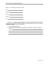 Form B &quot;Denial of Earned Discharge Credit&quot; - Kansas