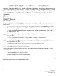 Form KDOC-0130 Conditional Release Placement Exception Request - Kansas