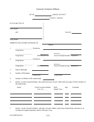 Domestic Relations Affidavit Form - Kansas