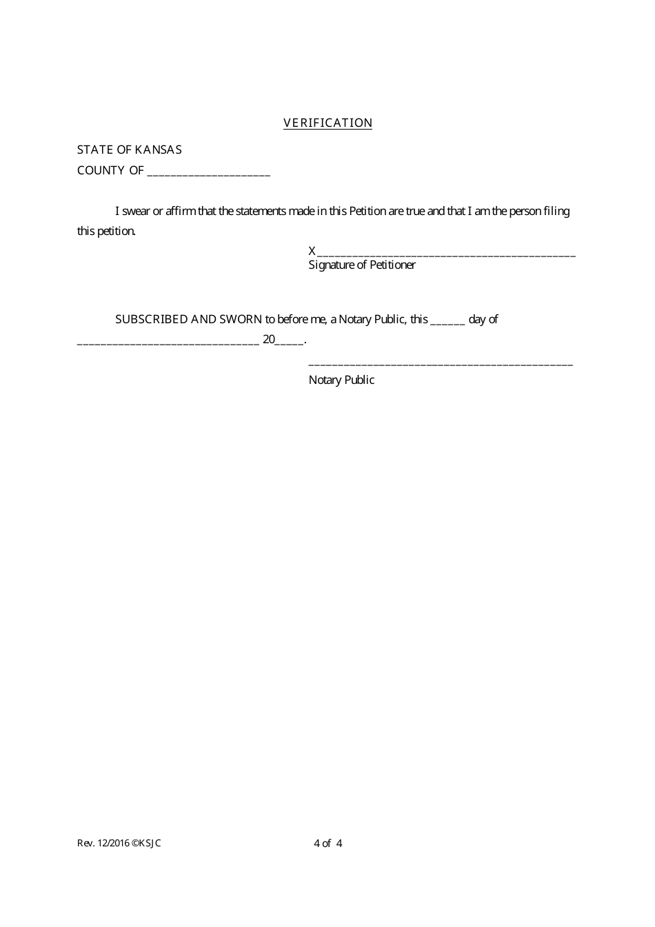 Petition for Divorce (With Children) - Kansas, Page 4