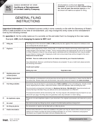 Form RC53-08 Certificate of Reinstatement of Limited Liability Company - Kansas