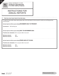 Form RC53-08 Certificate of Reinstatement of Limited Liability Company - Kansas, Page 2