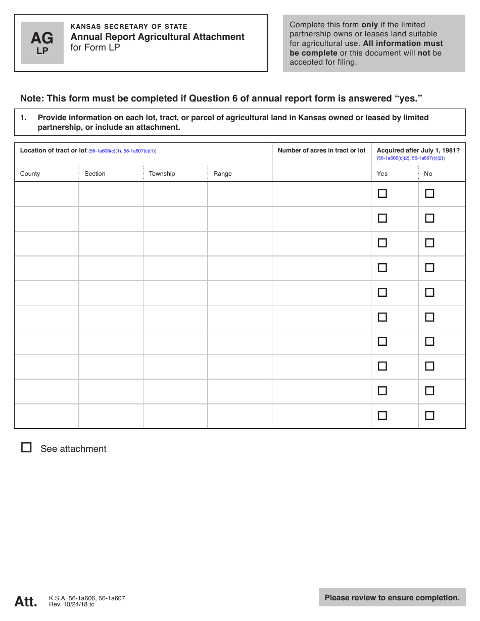 Form LP50 Limited Partnership Annual Report - Kansas, Page 3