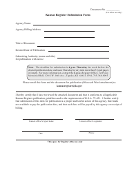 Document preview: Kansas Register Submission Form - Kansas