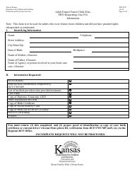 Document preview: Form PPS0332 Adult Former Foster Child (Non-prt) Requesting Case File Information - Kansas