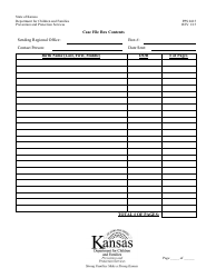 Document preview: Form PPS0415 Case File Box Contents - Kansas