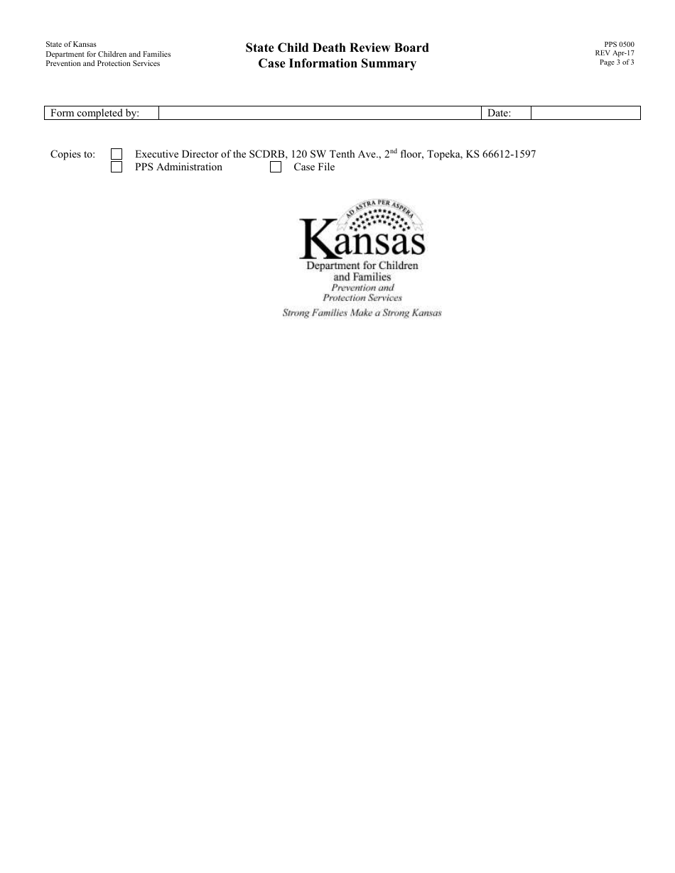 Form PPS0500 Case Information Summary - State Child Death Review Board - Kansas, Page 3