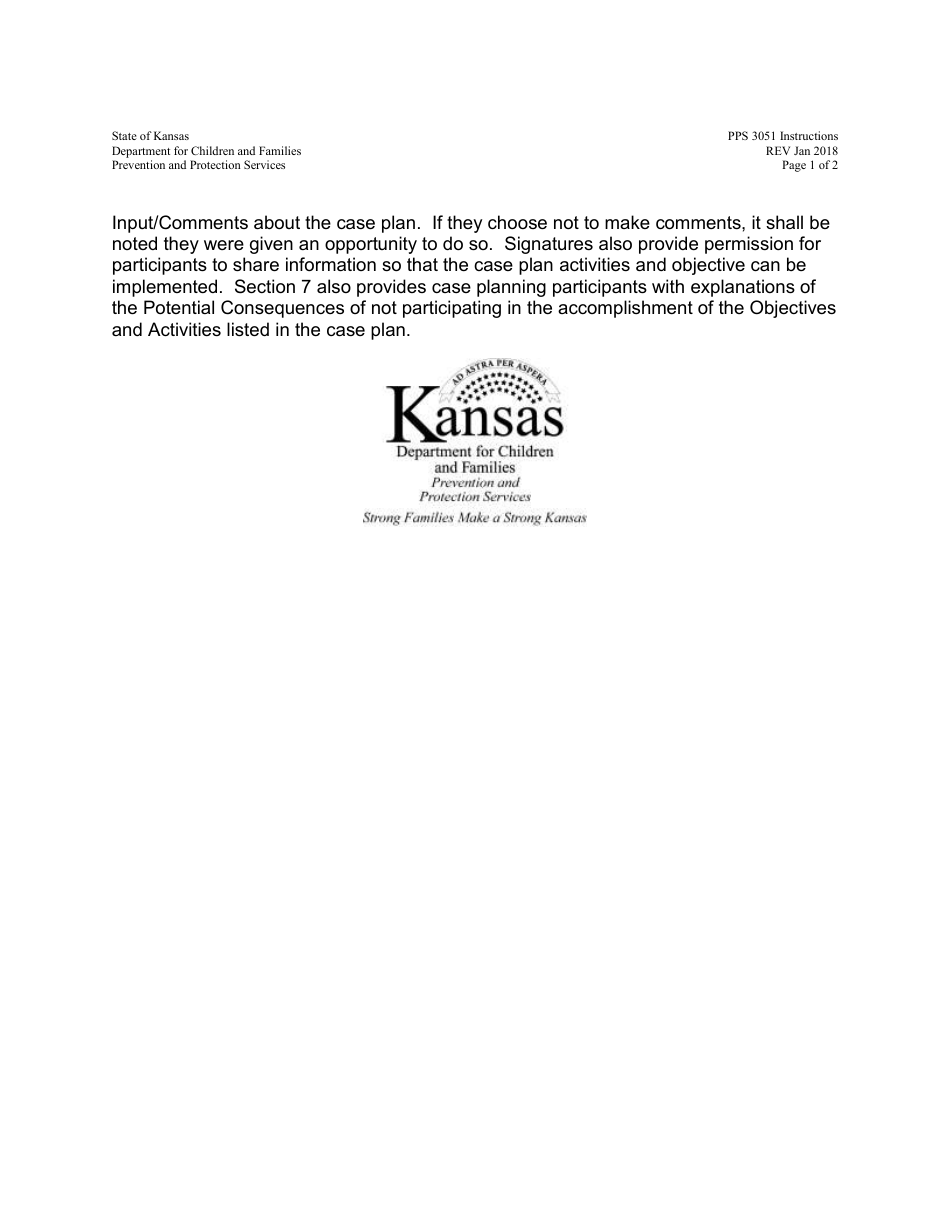 Instructions for Form PPS3051 Childs Permanency Plan - Kansas, Page 3