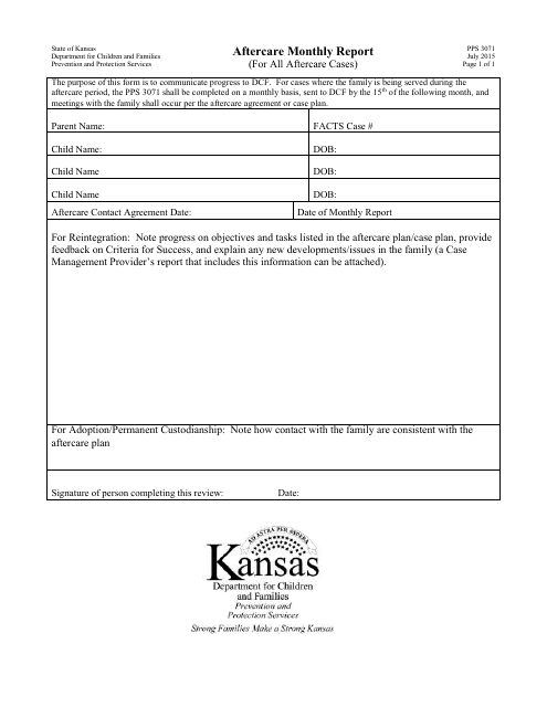 Form PPS3071  Printable Pdf