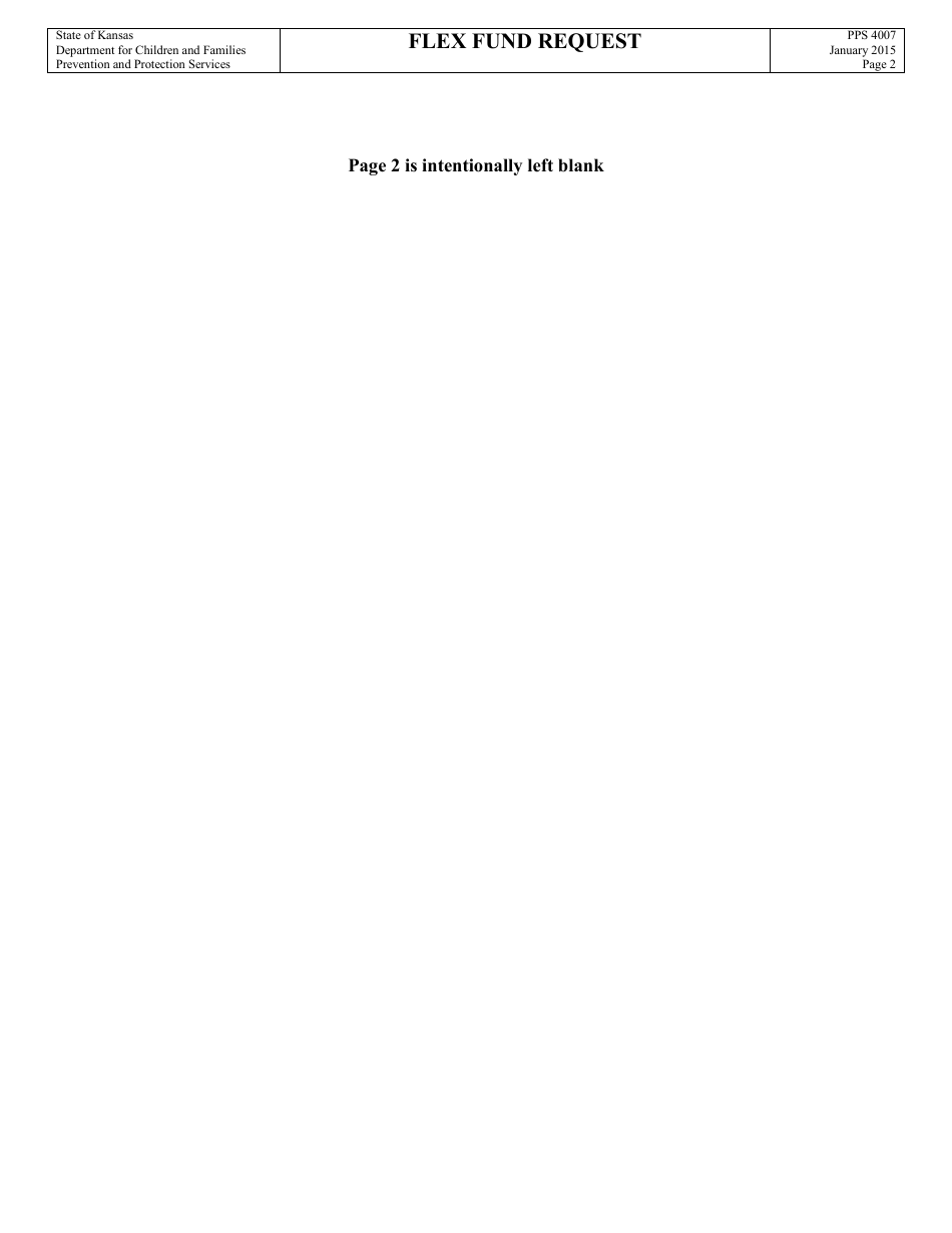Form PPS4007 Flex Fund Request - Kansas, Page 2